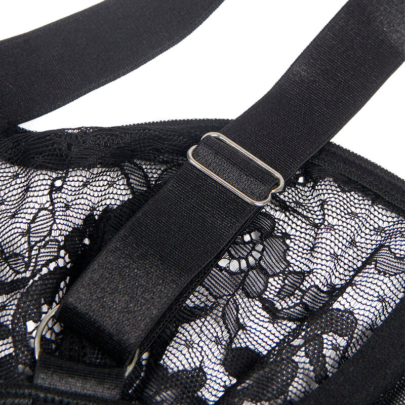 SUBBLIME - TEDDY AVEC JARRETIÈRE AVEC DÉTAIL DENTELLE ET BANDES NOIR L/XL SUBBLIME BODIES