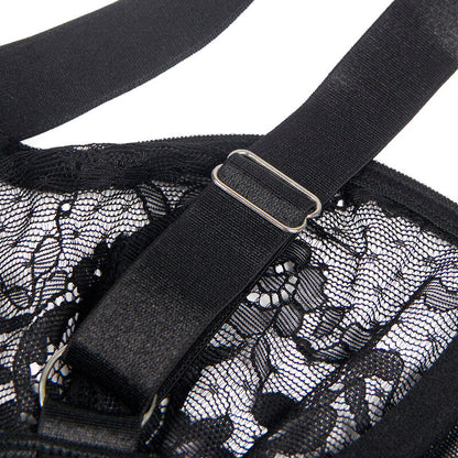 SUBBLIME - TEDDY AVEC JARRETIÈRE AVEC DÉTAIL DENTELLE ET BANDES NOIR L/XL SUBBLIME BODIES