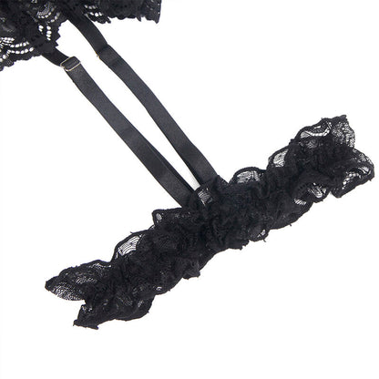 SUBBLIME - TEDDY AVEC JARRETIÈRE AVEC DÉTAIL DENTELLE ET BANDES NOIR L/XL SUBBLIME BODIES