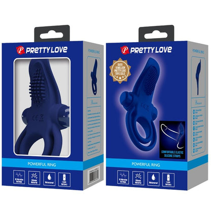 PRETTY LOVE - BRONSON BAGUE DOUBLE AVEC VIBRATION BLEU PRETTY LOVE MALE