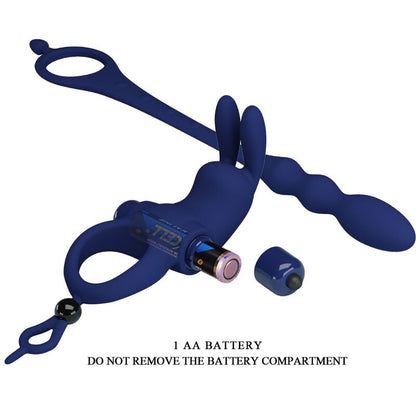 PRETTY LOVE - AYAD ANNEAU VIBRATEUR LAPIN AVEC PLUG BLEU PRETTY LOVE MALE