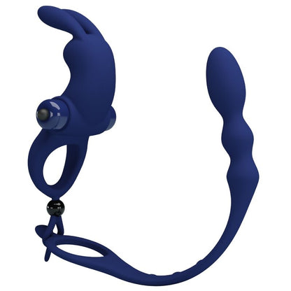 PRETTY LOVE - AYAD ANNEAU VIBRATEUR LAPIN AVEC PLUG BLEU PRETTY LOVE MALE