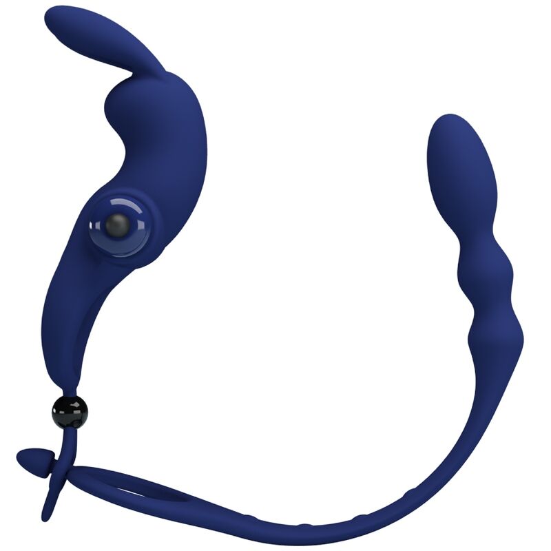 PRETTY LOVE - AYAD ANNEAU VIBRATEUR LAPIN AVEC PLUG BLEU PRETTY LOVE MALE