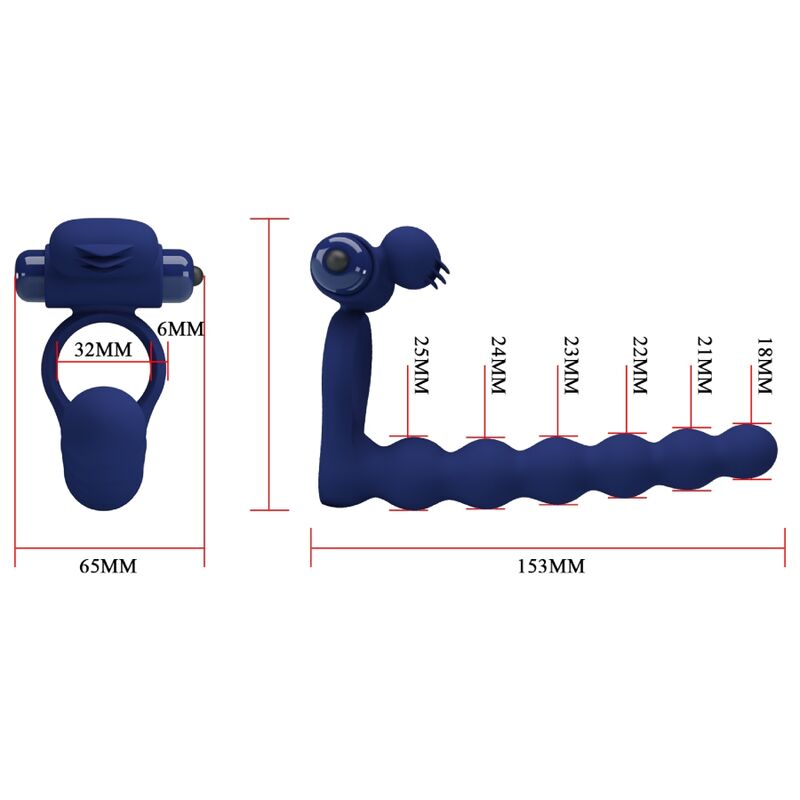 PRETTY LOVE - AJMAL ANNEAU VIBRANT AVEC PLUG BLEU PRETTY LOVE MALE
