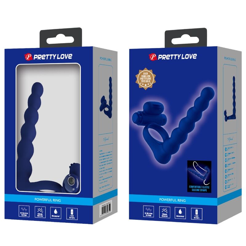 PRETTY LOVE - AJMAL ANNEAU VIBRANT AVEC PLUG BLEU PRETTY LOVE MALE