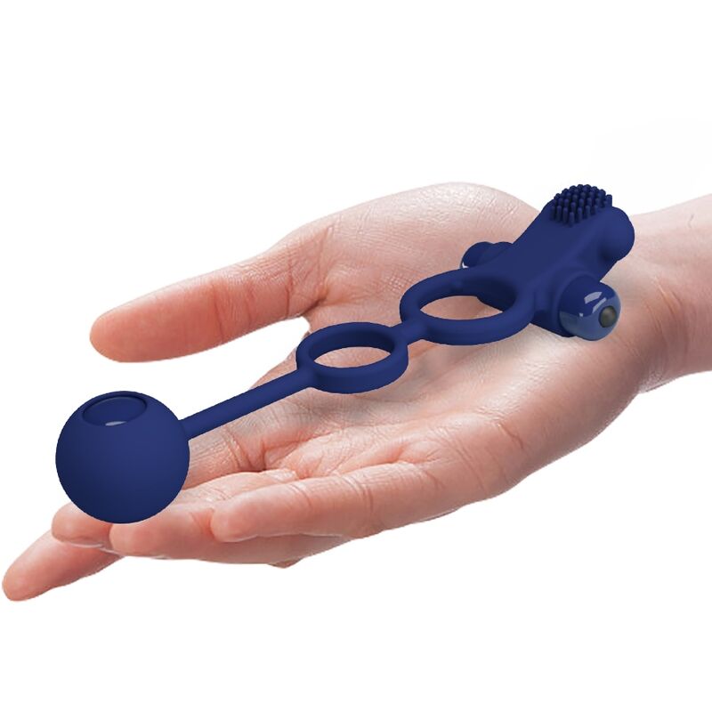 PRETTY LOVE - REMINGTON DOUBLE ANNEAU VIBRANT AVEC PLUG BLEU PRETTY LOVE MALE