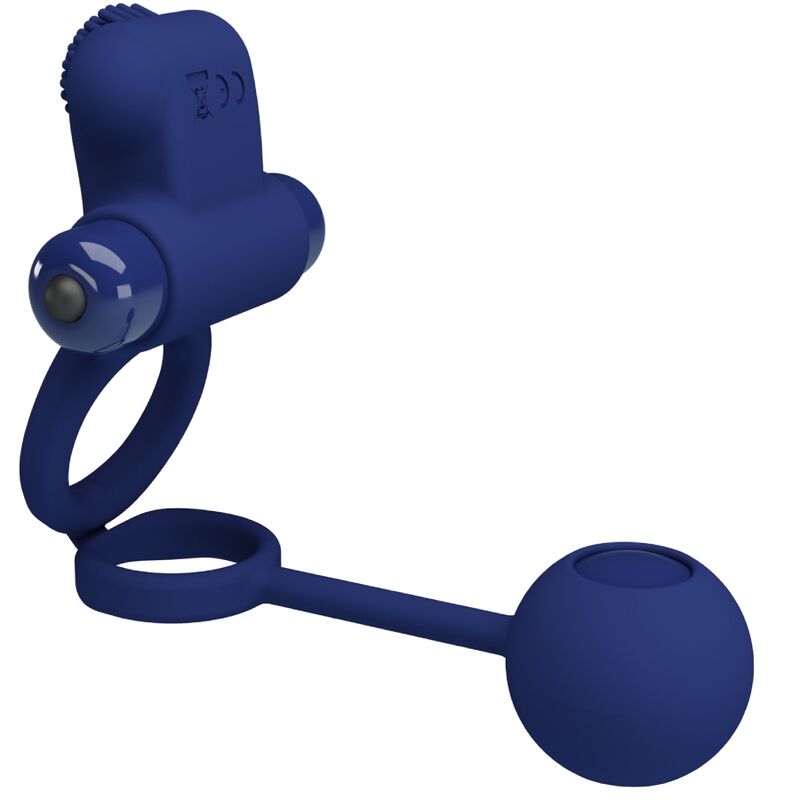 PRETTY LOVE - REMINGTON DOUBLE ANNEAU VIBRANT AVEC PLUG BLEU PRETTY LOVE MALE