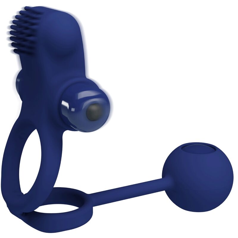 PRETTY LOVE - REMINGTON DOUBLE ANNEAU VIBRANT AVEC PLUG BLEU PRETTY LOVE MALE