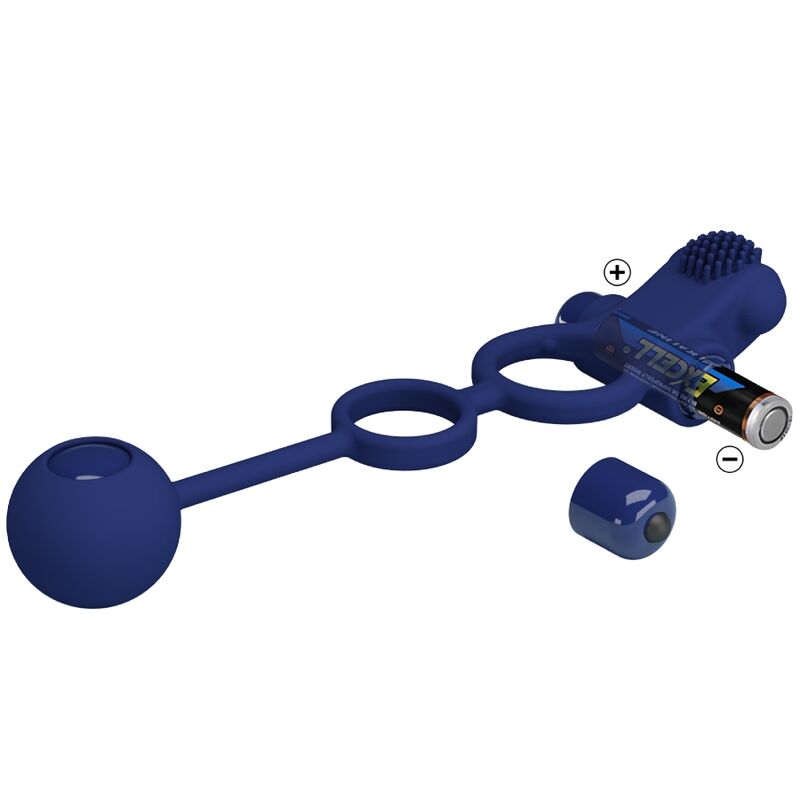 PRETTY LOVE - REMINGTON DOUBLE ANNEAU VIBRANT AVEC PLUG BLEU PRETTY LOVE MALE