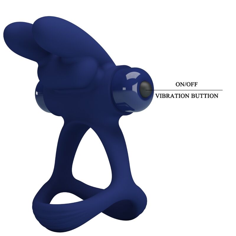 PRETTY LOVE - FRANCISCO DOUBLE ANNEAU VIBRANT LAPIN BLEU PRETTY LOVE MALE