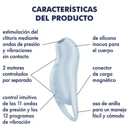 SATISFYER - POCKET PRO 1 STIMULATEUR DE CLITORIS BLEU CLAIR SATISFYER AIR PULSE