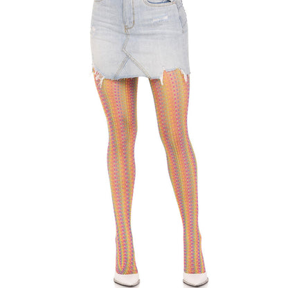LEG AVENUE - BAS AU CROCHET MULTICOLORE LEG AVENUE HOSIERY
