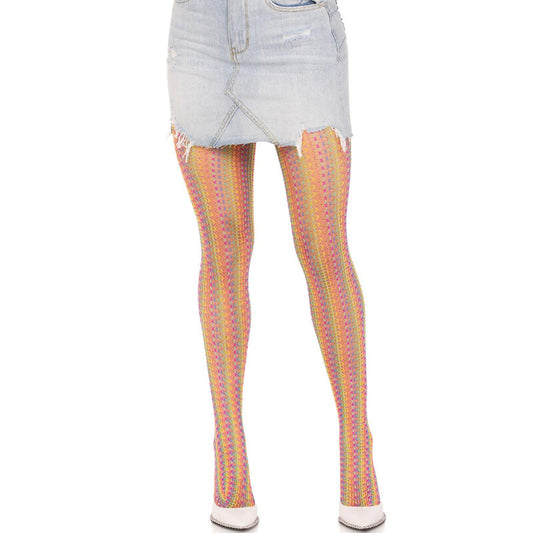 LEG AVENUE - BAS AU CROCHET MULTICOLORE LEG AVENUE HOSIERY
