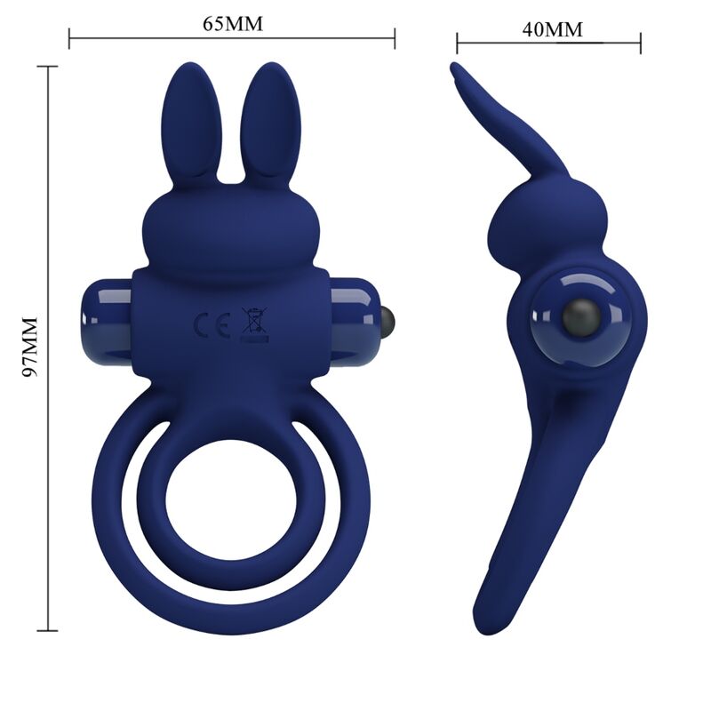 PRETTY LOVE - DAREY DOUBLE ANNEAU VIBRANT LAPIN BLEU PRETTY LOVE MALE