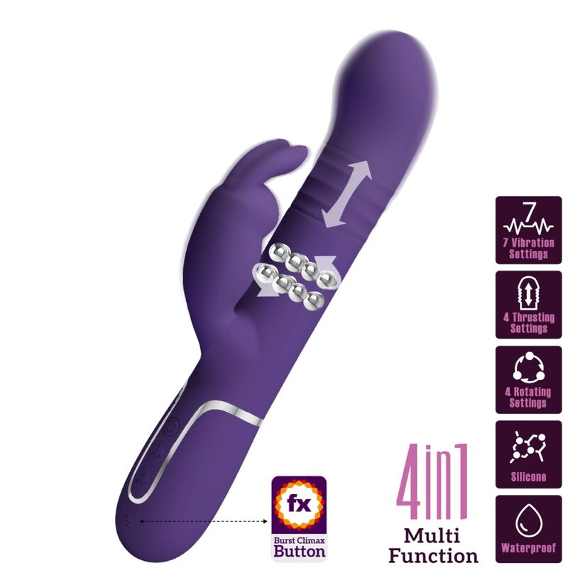 PRETTY LOVE - COALE VIBRATEUR  RABBIT 4 EN 1 VIOLET PRETTY LOVE FLIRTATION