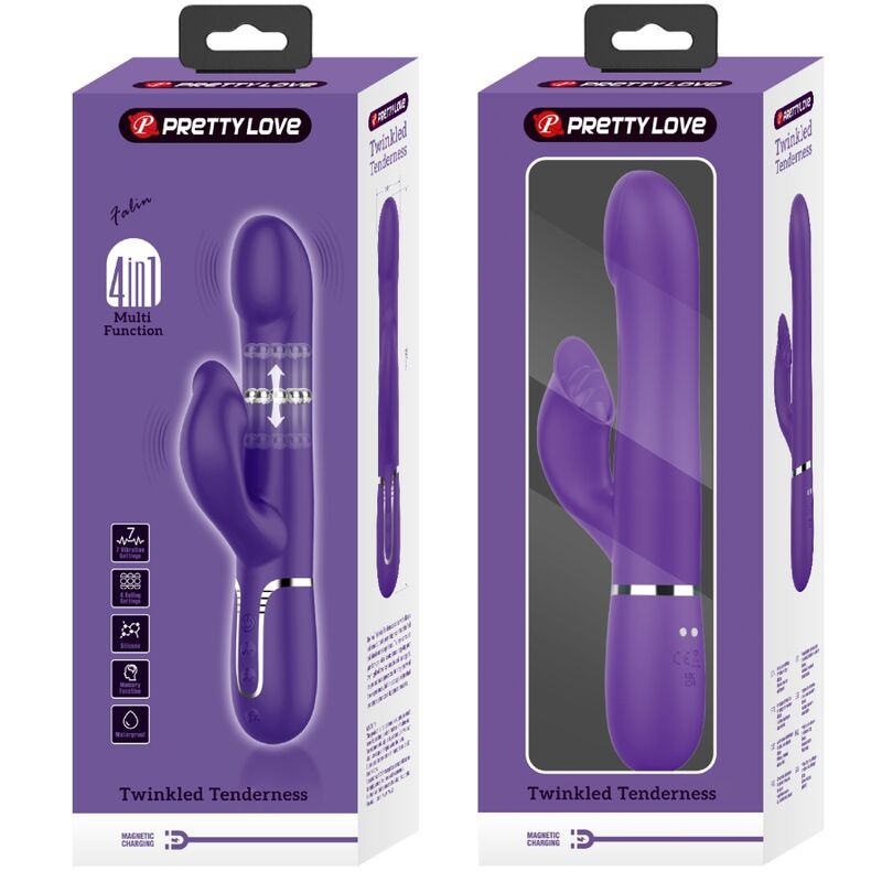 PRETTY LOVE - ZALIN PERLES VIBRATEUR LAPIN 4 EN 1 VIOLET PRETTY LOVE FLIRTATION