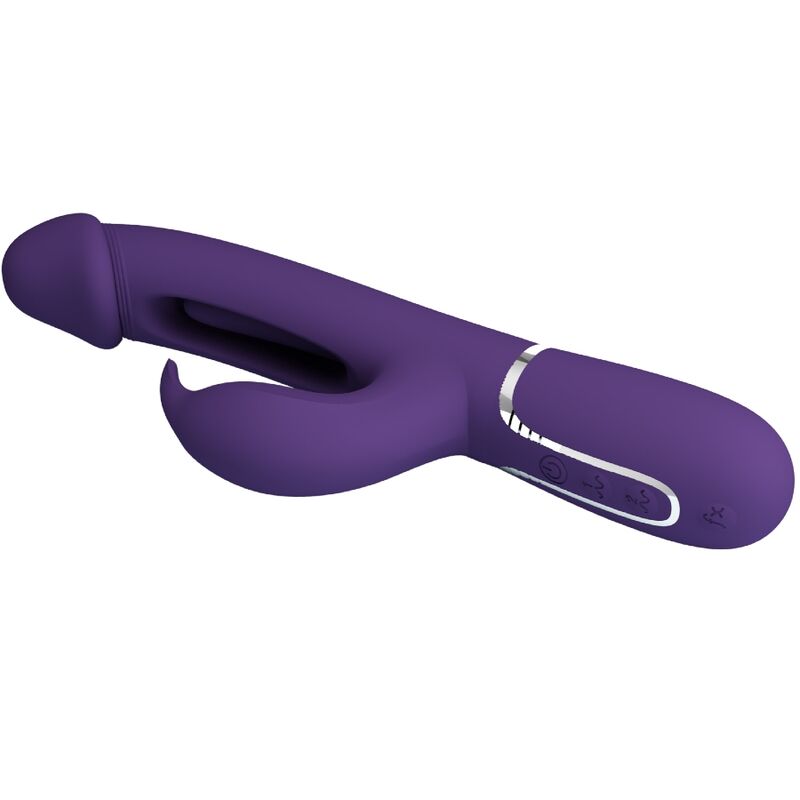 PRETTY LOVE - VIBRATEUR MULTIFONCTION 3 EN 1 KAMPAS RABBIT AVEC LANGUE VIOLET PRETTY LOVE PARTY UP