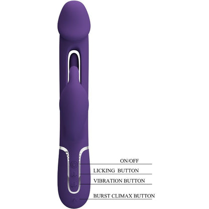 PRETTY LOVE - VIBRATEUR MULTIFONCTION 3 EN 1 KAMPAS RABBIT AVEC LANGUE VIOLET PRETTY LOVE PARTY UP