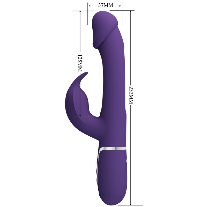 PRETTY LOVE - VIBRATEUR MULTIFONCTION 3 EN 1 KAMPAS RABBIT AVEC LANGUE VIOLET PRETTY LOVE PARTY UP