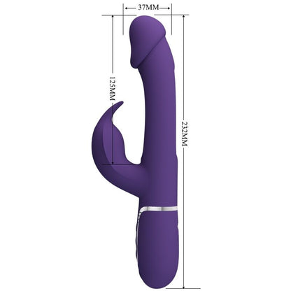 PRETTY LOVE - VIBRATEUR MULTIFONCTION 3 EN 1 KAMPAS RABBIT AVEC LANGUE VIOLET PRETTY LOVE PARTY UP