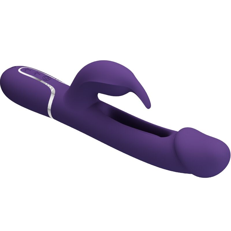 PRETTY LOVE - VIBRATEUR MULTIFONCTION 3 EN 1 KAMPAS RABBIT AVEC LANGUE VIOLET PRETTY LOVE PARTY UP