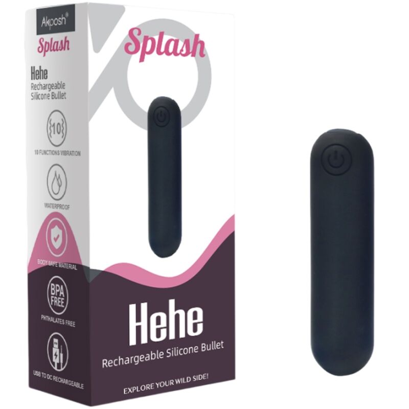 ARMONY -SPLASH HEHE VIBRATEUR BULLET SILICONE 10 VIBRATIONS 65 X 15 CM NOIR ARMONY STIMULATORS