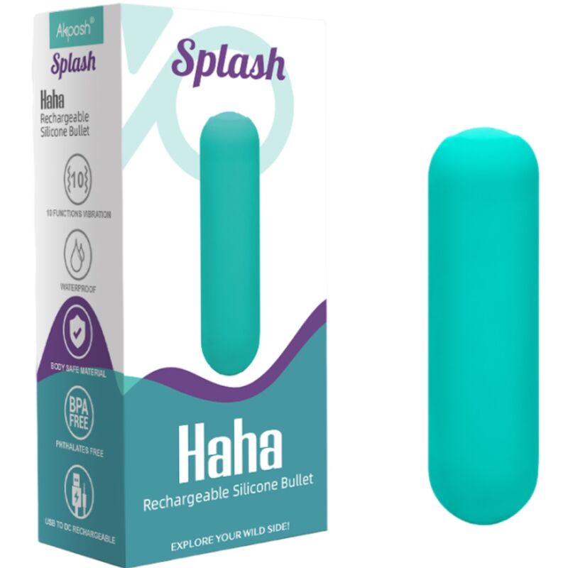 ARMONY - SPLASH HAHA VIBRATEUR BULLET SILICONE 10 VIBRATIONS 75 X 19 CM VERT ARMONY STIMULATORS