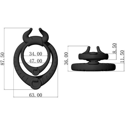 ARMONY - BULL'S PASION ANNEAU NOIRE ARMONY FOR HIM