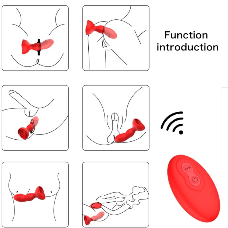 ARMONY - EXTREME A BLOOM VIBRATEUR ROSE ET PLUG ANAL TÉLÉCOMMANDE ROUGE ARMONY ANAL