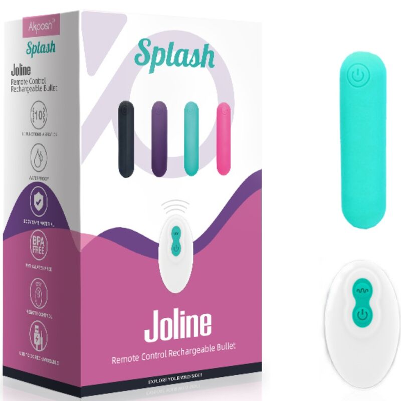 ARMONY - SPLASH JOLINE VIBRATEUR BULLET TÉLÉCOMMANDE EN SILICONE 10 VIBRATIONS 65 X 15 CM VERT ARMONY STIMULATORS