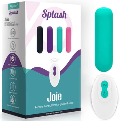 ARMONY - SPLASH JOIE VIBRATEUR BULLET TÉLÉCOMMANDE EN SILICONE 10 VIBRATIONS 75 X 19 CM VERT ARMONY STIMULATORS