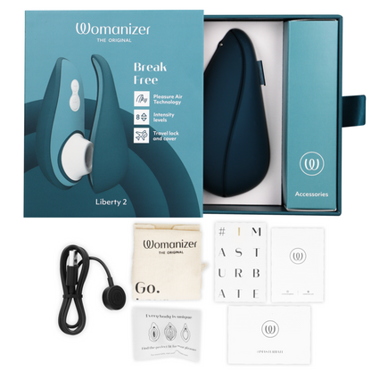 WOMANIZER - LIBERTY 2 STIMULATEUR DE CLITORIS ET ASPIRATION BLEU WOMANIZER