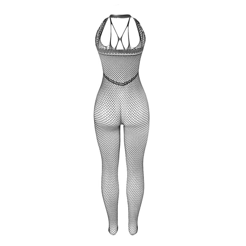 SUBBLIME - 951788 BODYSTOCKING LONG EN RESILLE AVEC BRETELLES SUR LA POITRINE ET LE DOS NOIR TAILLE UNIQUE SUBBLIME BODYSTOCKINGS
