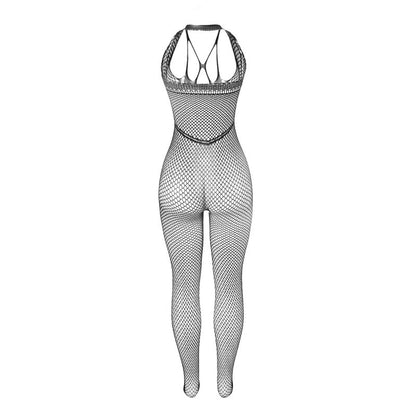 SUBBLIME - 951788 BODYSTOCKING LONG EN RESILLE AVEC BRETELLES SUR LA POITRINE ET LE DOS NOIR TAILLE UNIQUE SUBBLIME BODYSTOCKINGS