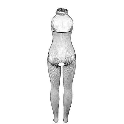 SUBBLIME - 951801 BODYSTOCKING RÉSILLE ET DENTELLE SANS FOURREAU COL MONTANT NOIR TAILLE UNIQUE SUBBLIME BODYSTOCKINGS