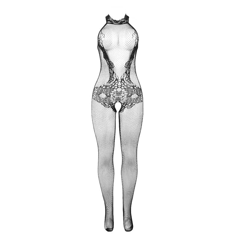 SUBBLIME - 951801 BODYSTOCKING RÉSILLE ET DENTELLE SANS FOURREAU COL MONTANT NOIR TAILLE UNIQUE SUBBLIME BODYSTOCKINGS