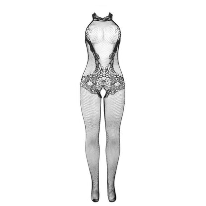 SUBBLIME - 951801 BODYSTOCKING RÉSILLE ET DENTELLE SANS FOURREAU COL MONTANT NOIR TAILLE UNIQUE SUBBLIME BODYSTOCKINGS