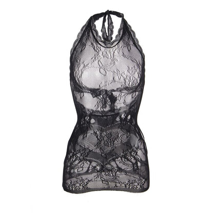SUBBLIME - 952075 ROBE COURTE EN RÉSILLE AVEC DÉTAIL DOS ET COEUR NOIR TAILLE UNIQUE SUBBLIME DRESSES