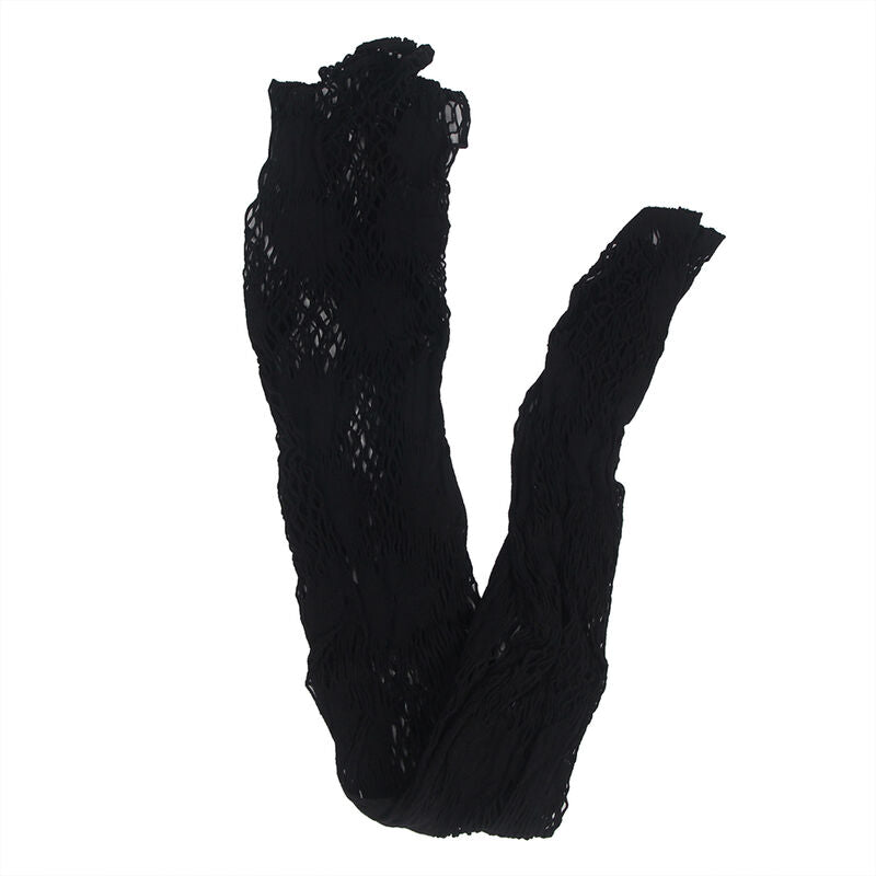 SUBBLIME - 952129 BODYSTOCKING RÉSEILLE AVEC MOTIF ROBE ET DÉTAILS FLORAUX NOIR TAILLE UNIQUE SUBBLIME BODYSTOCKINGS