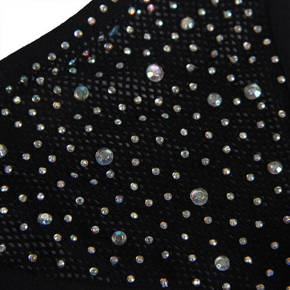 SUBBLIME - 952174 BODYSTOCKING RESILLE AVEC GANTS ET DIAMANTS NOIR TAILLE UNIQUE SUBBLIME BODYSTOCKINGS