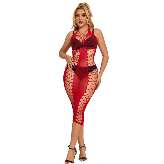 SUBBLIME - 952327 ROBE LONGUE RÉSEILLE ROUGE TAILLE UNIQUE SUBBLIME DRESSES