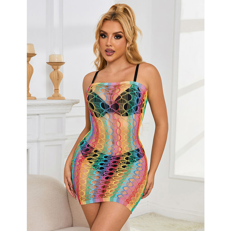 SUBBLIME - 952365 ROBE RÉSEILLE ÉPAULES NUES ARC-EN-CIEL TAILLE UNIQUE SUBBLIME DRESSES