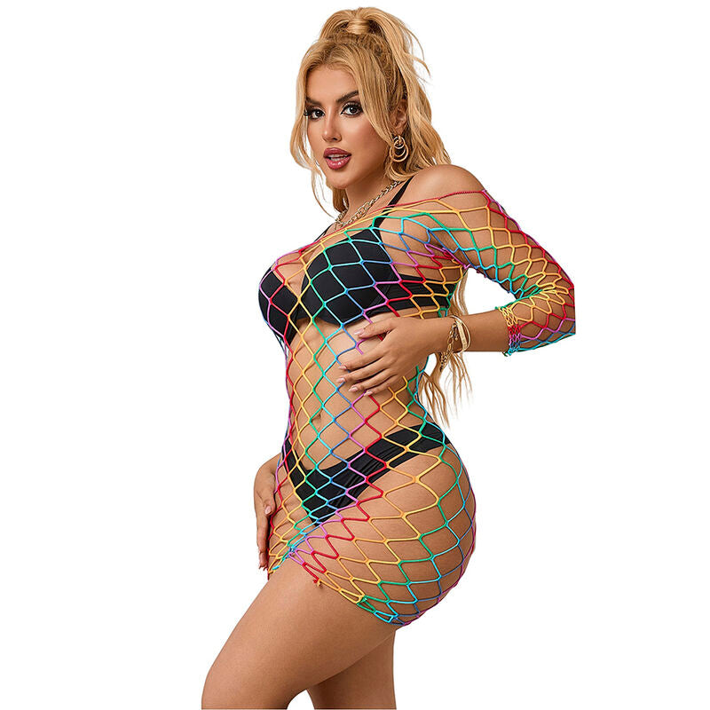 SUBBLIME - 952426 ROBE RÉSILLE MANCHES LONGUES ARC-EN-CIEL TAILLE UNIQUE SUBBLIME DRESSES