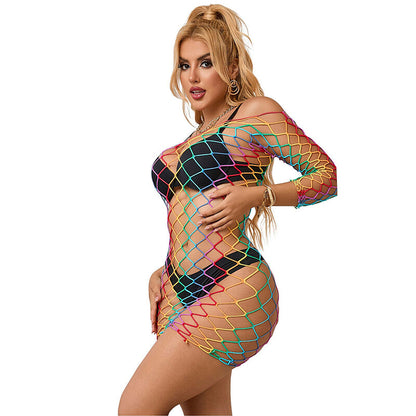 SUBBLIME - 952426 ROBE RÉSILLE MANCHES LONGUES ARC-EN-CIEL TAILLE UNIQUE SUBBLIME DRESSES