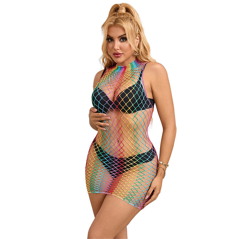 SUBBLIME - 952433 ROBE RÉSILLE SANS MANCHES COL MONTANT ARC-EN-CIEL TAILLE UNIQUE SUBBLIME DRESSES