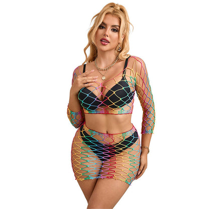 SUBBLIME - 952440 ENSEMBLE 2 PIÈCES RÉSEILLE MANCHES LONGUES ARC-EN-CIEL TAILLE UNIQUE SUBBLIME SETS