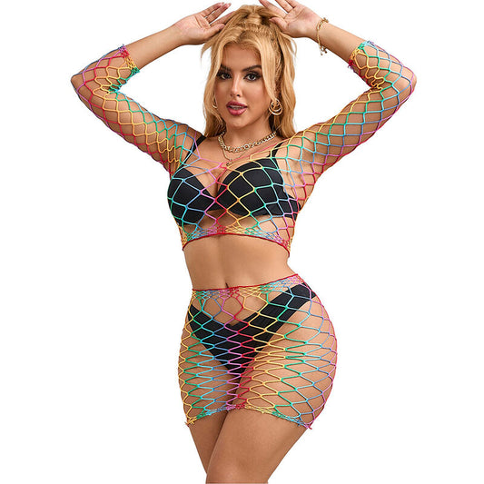 SUBBLIME - 952440 ENSEMBLE 2 PIÈCES RÉSEILLE MANCHES LONGUES ARC-EN-CIEL TAILLE UNIQUE SUBBLIME SETS