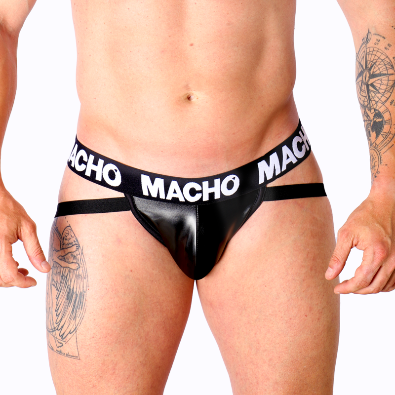 MACHO - MX25NC JOCK CUIR NOIR L MACHO UNDERWEAR