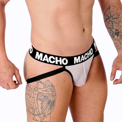 MACHO - MX26X1 JOCK GRID BLANC M MACHO UNDERWEAR