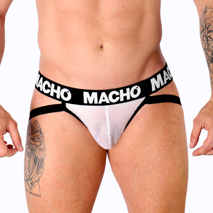 MACHO - MX26X1 JOCK GRID BLANC M MACHO UNDERWEAR
